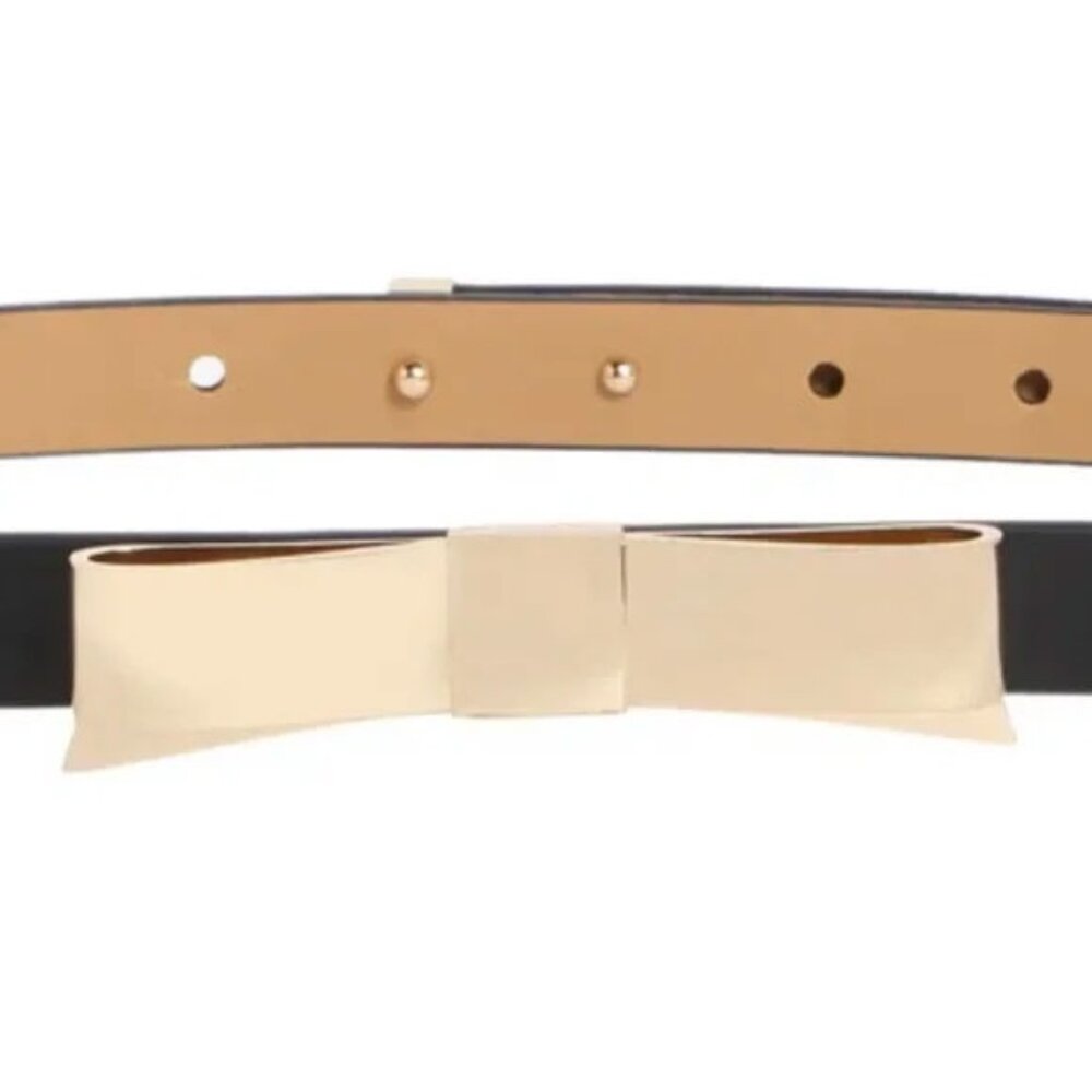 Kate Spade New York Metal Bow Genuine Leather Belt - Picture 2 of 2